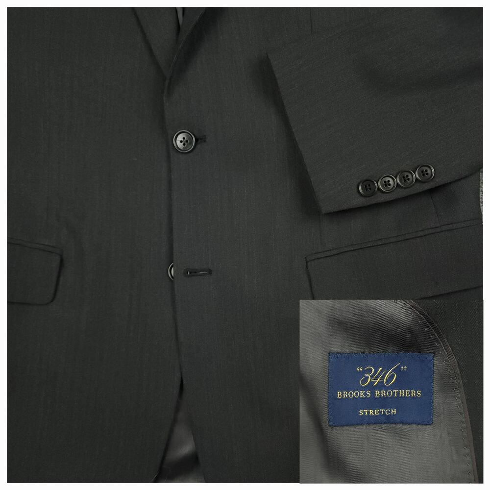 Brooks Brothers 346 Sport Coat 40R Travel Performance Wool Blend Herringbone